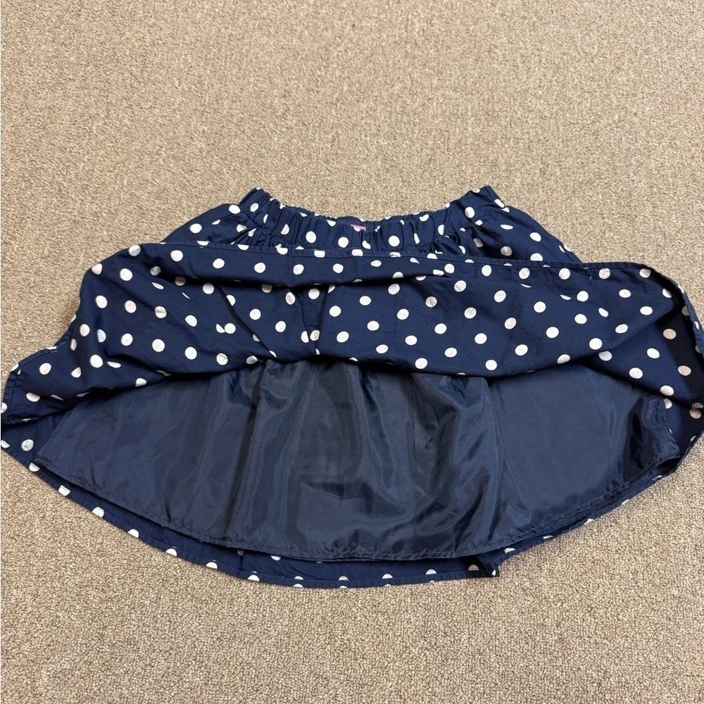 Children's Place: Girls Navy Blue / White Polka Dot Skirt, M (7 / 8)